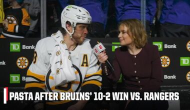 David Pastrnak says Bruins had a ‘fun night’ vs. Rangers | ESPN NHL