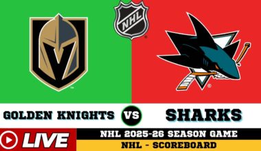 🔴LIVE : Vegas Golden Knights Vs San Jose Sharks | NHL 2026 | NHL Live SCOREBOARD