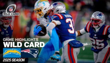 Los Angeles Chargers vs New England Patriots Game Highlights | 2025 NFL Season Wild Card Round