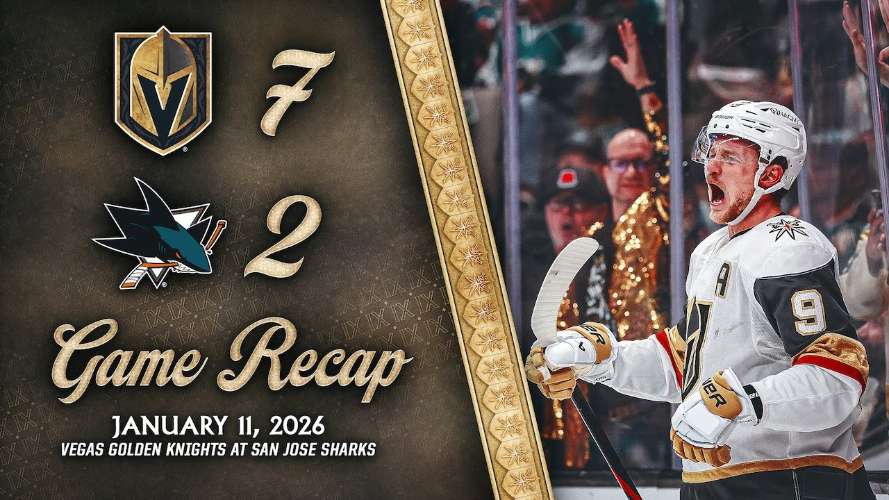 HIGHLIGHTS | Vegas Golden Knights 7, San Jose Sharks 2 | Jan. 11, 2026
