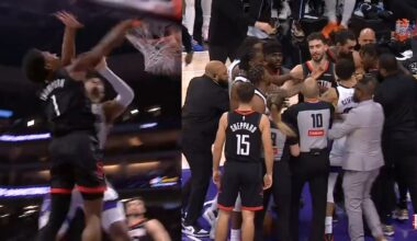 Amen Thompson NASTY poster dunk then Rockets and Kings get into it 👀