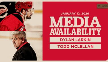 Dylan Larkin, Todd McLellan Morning Skate Media | JAN 12, 2026