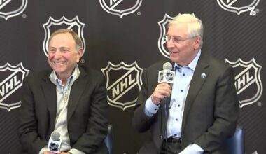 The Buffalo Sabres and NHL hold a news conference at KeyBank Center