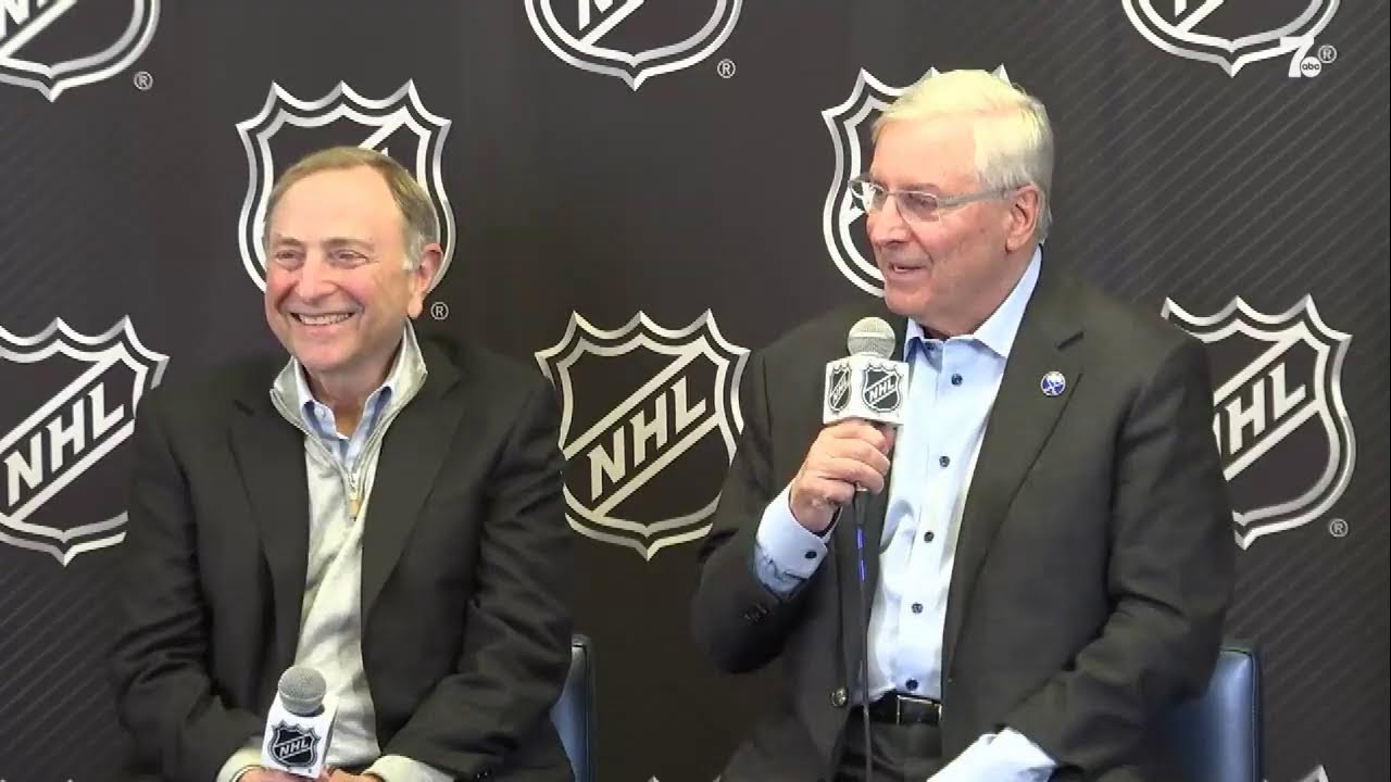 The Buffalo Sabres and NHL hold a news conference at KeyBank Center