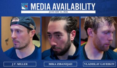 NYR vs SEA: J.T. Miller, M. Zibanejad & V. Gavrikov Postgame Media Availability | Jan. 12, 2026