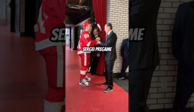 Sergei Fedorov joins the Red Wings fist bump line pregame