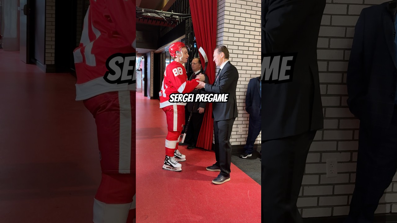 Sergei Fedorov joins the Red Wings fist bump line pregame