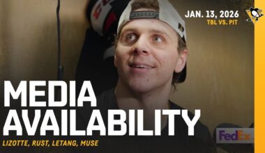 Lizotte, Rust, Letang, Muse Media Availability (1.13.26) | Pittsburgh Penguins