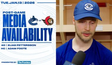 Elias Pettersson & Adam Foote Post-Game Media | Canucks at Senators (Jan 13, 2026)