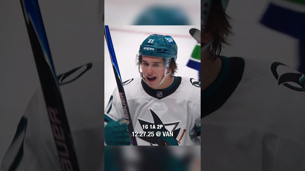 Macklin Celebrini's 13-game point streak  #hockey #nhl #sharks