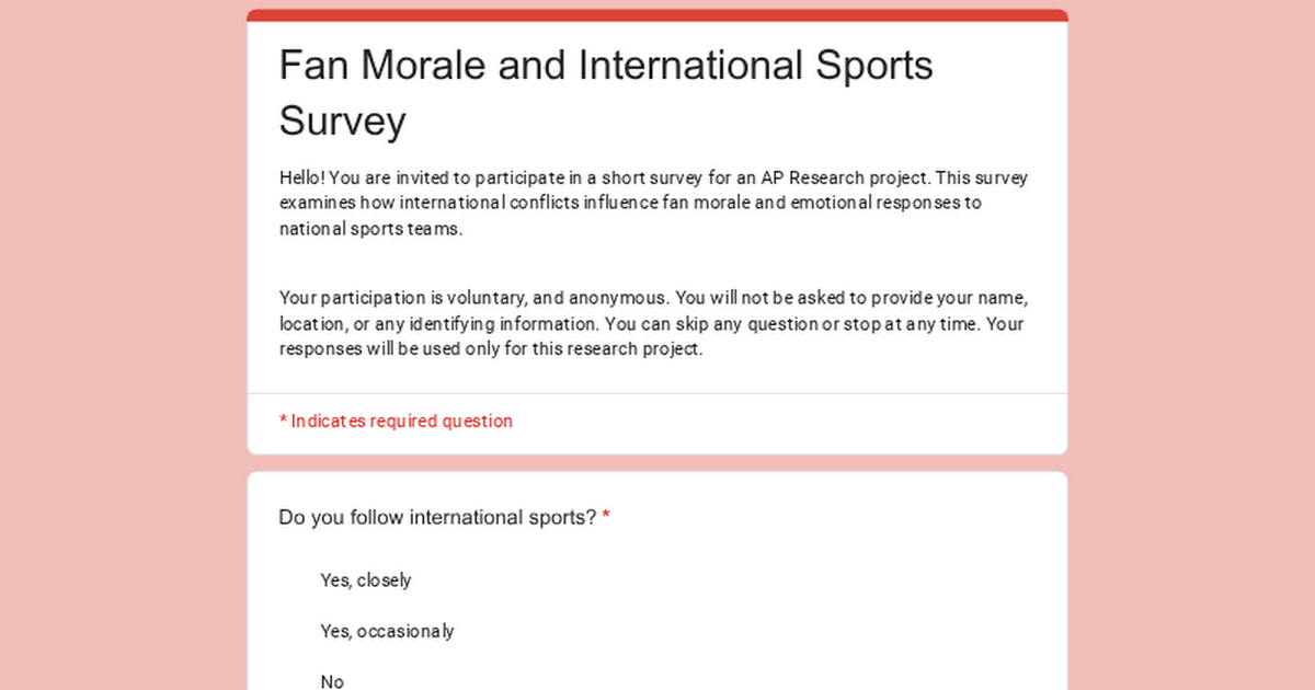 AP Research Survey: Sports Fans & International Conflicts