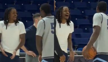Ja Morant talking with Vince Williams Jr at practice and buys house in Miami 👀