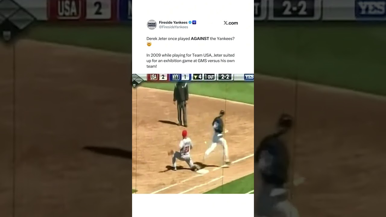 Derek Jeter played AGAINST the Yankees? 😳 #yankees #nyy #baseball #sports