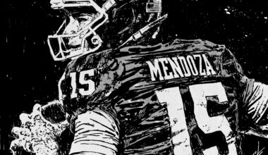 Fernando Mendoza — Black & White Sports Illustration
