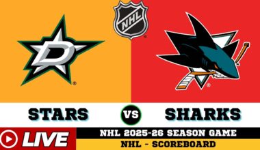 Dallas Stars Vs San Jose Sharks | NHL 2026 | NHL Live SCOREBOARD | 11/01/2026