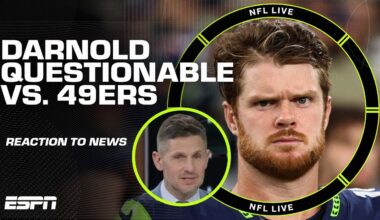 🚨 Sam Darnold listed as QUESTIONABLE for Seahawks vs. 49ers 🚨 | NFL Live