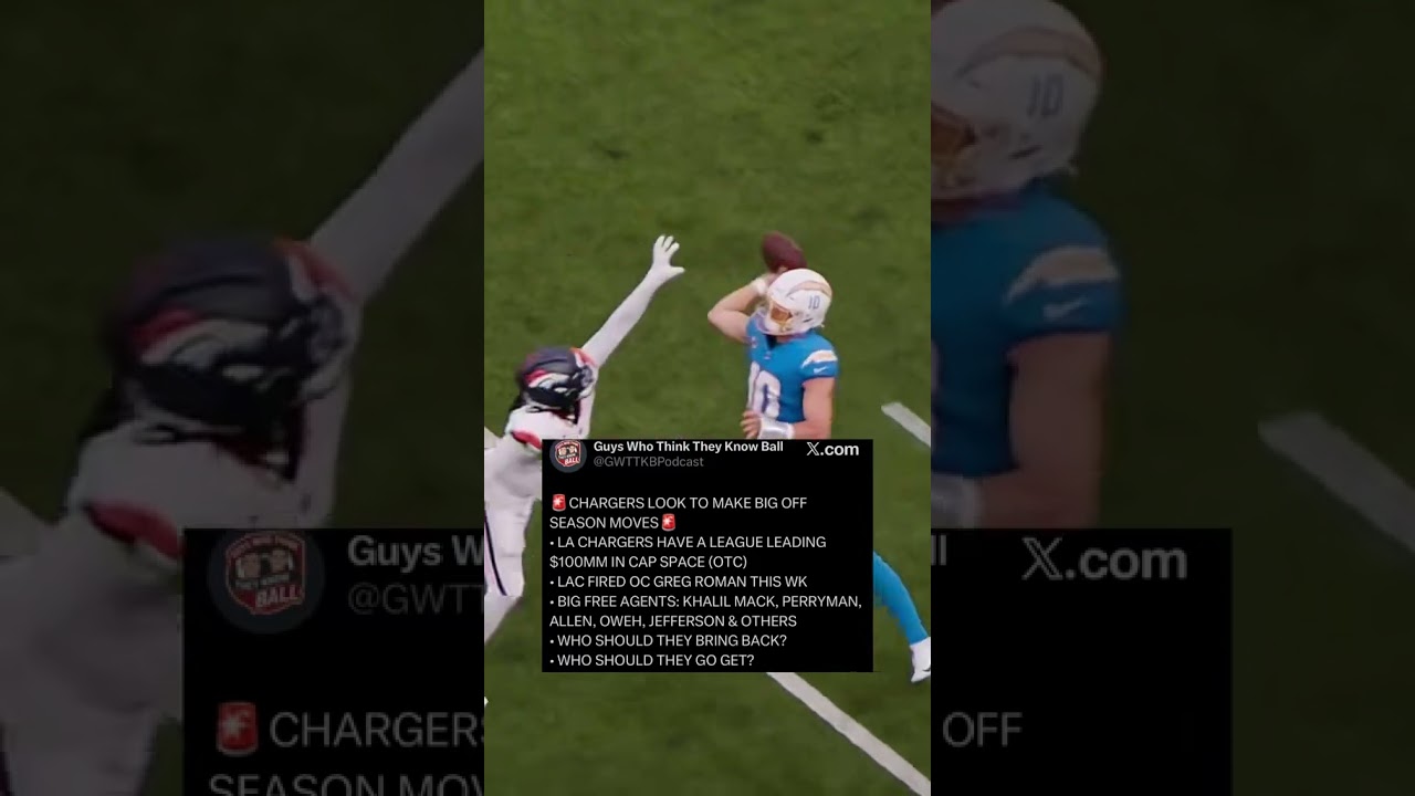 🚨 CHARGERS LOOK TO MAKE BIG OFFSEASON MOVES🚨 #chargers #lachargers #justinherbert #nfl #nflshorts