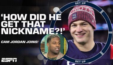 Cam Jordan tells Drake 'Drake Maye' Maye to play LIGHTS OUT vs. the Houston Texans 🍿 | Get Up