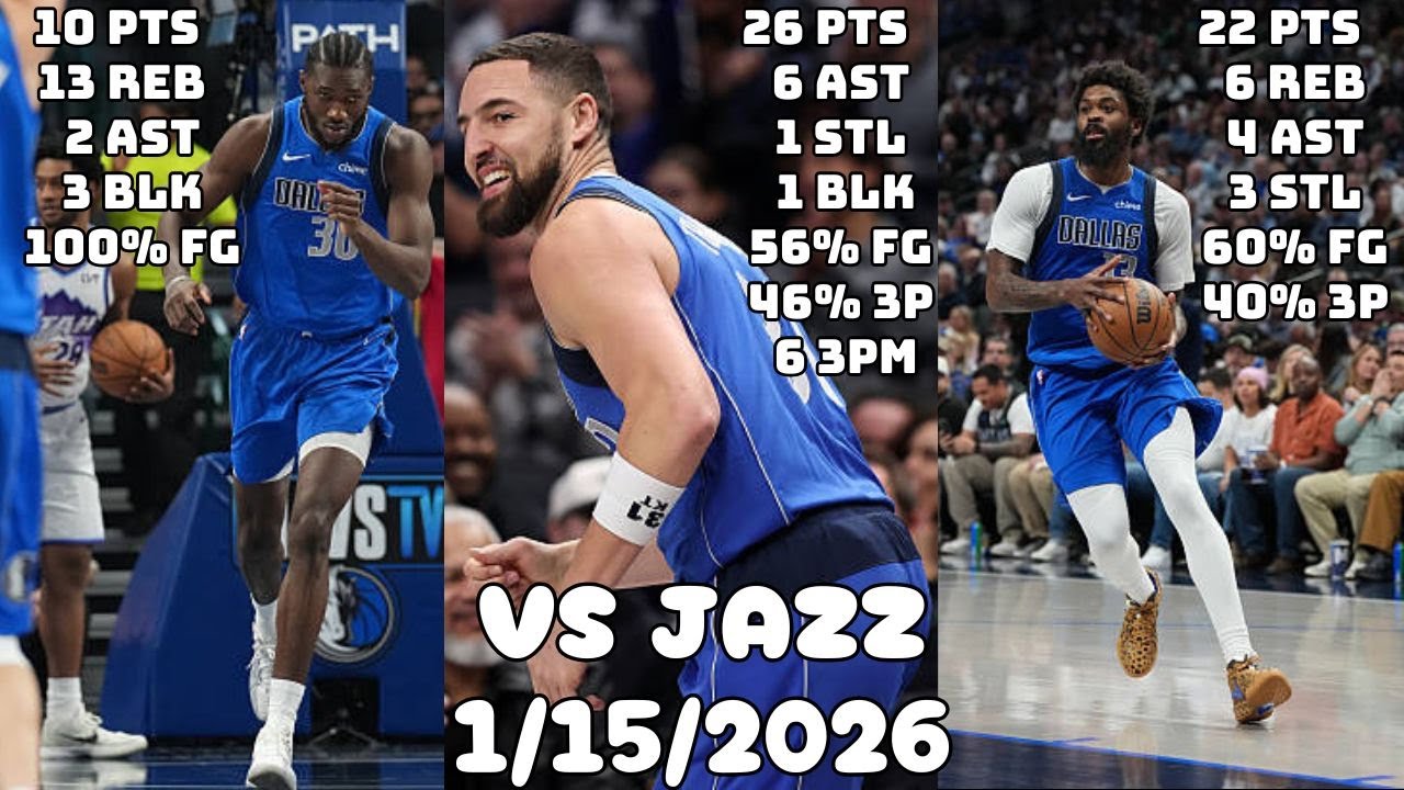Klay Passes Dame for 4th All-Time in 3s Made | Dallas Mavericks Team Highlights vs Jazz (1/15/2026)