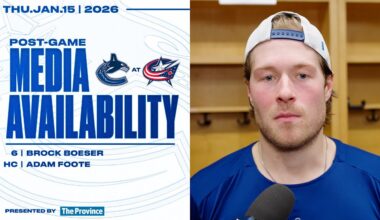 Brock Boeser & Adam Foote Post-Game Media | Canucks at Blue Jackets (Jan 15, 2026)
