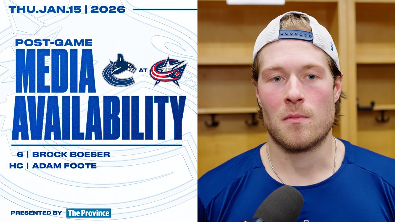 Brock Boeser & Adam Foote Post-Game Media | Canucks at Blue Jackets (Jan 15, 2026)
