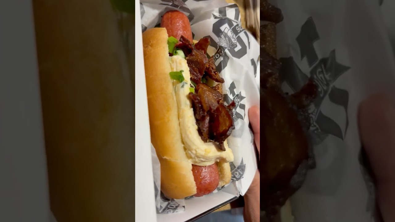 Chicago Blackhawks Banner Dog Food Review #chicago #foodshorts #blackhawks #foodie #fyp