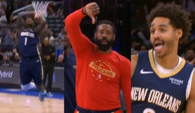 DeAndre Jordan boos Zion's basic dunk then Jordan Poole hits left handed 3 🤯