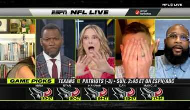 The NFL Live crew find out they all picked the Texans 😮 'This is bad, I’m changing my pick!' 🤣