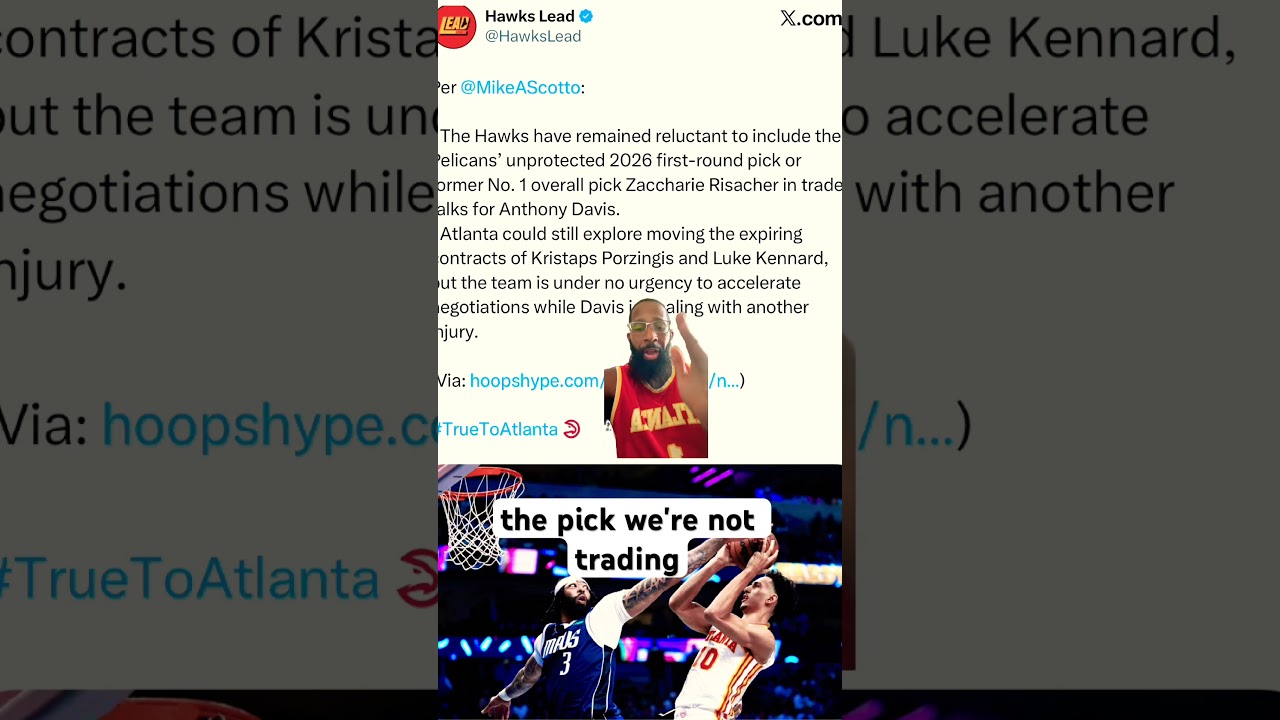 Atlanta hawks WILL NOT TRADE the unprotected pelicans pick. #nba #basketball #atlanta #dallas #ad