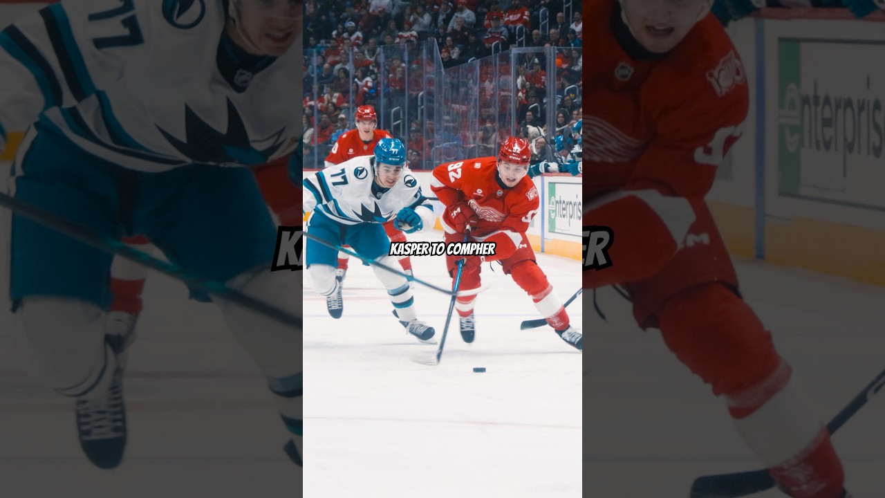 Marco Kasper makes a nice move and feeds JT Compher vs. San Jose