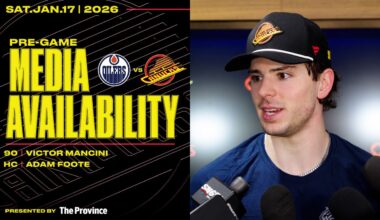 Victor Mancini & Adam Foote Pre-Game Media | Canucks vs. Oilers (Jan 17, 2026)