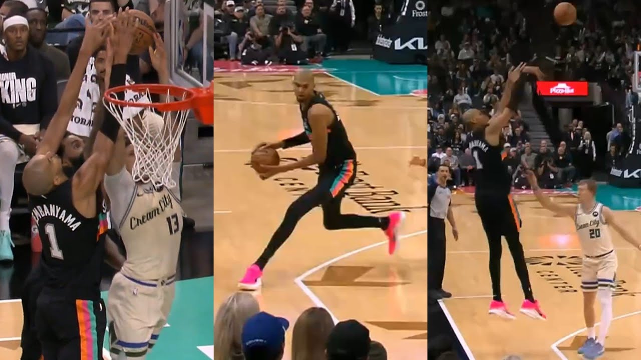 Wemby is a cheat code has crazy sequence then hits fadeaway 3 vs Bucks 🔥