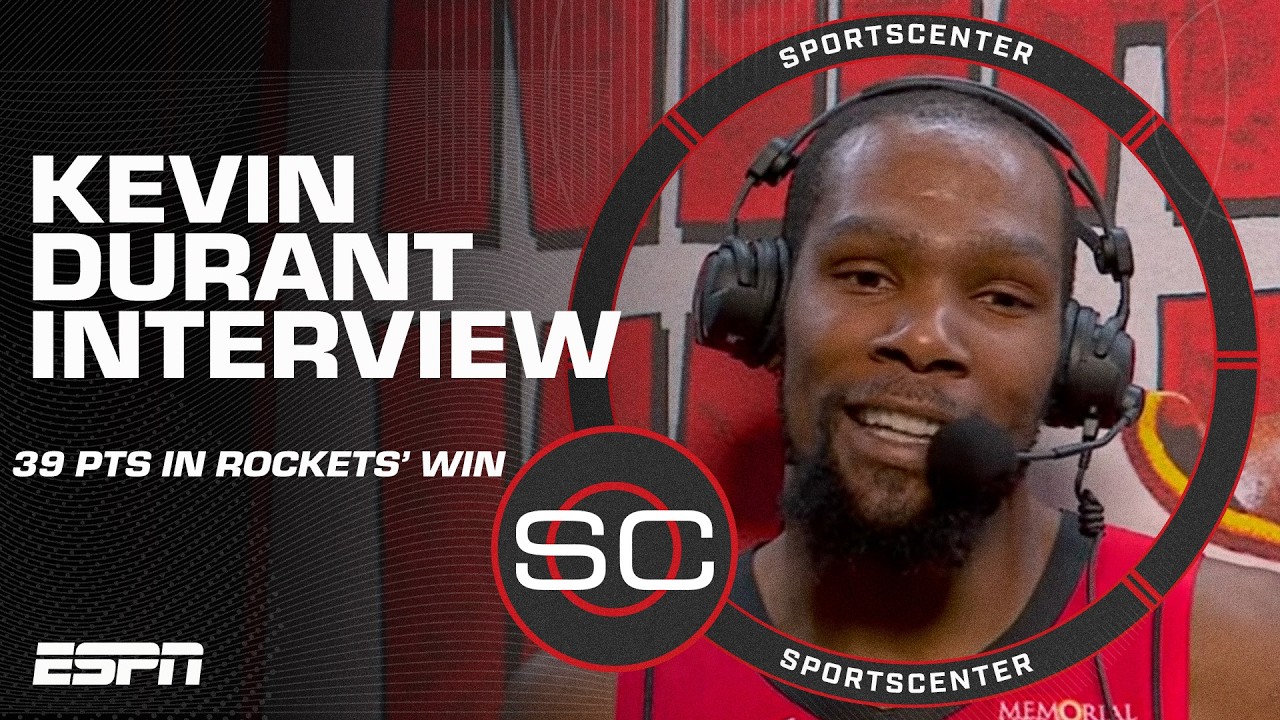 'I BRING THE ENERGY' 🔋 Kevin Durant after scoring 39 in Rockets' win vs. Timberwolves | SportsCenter