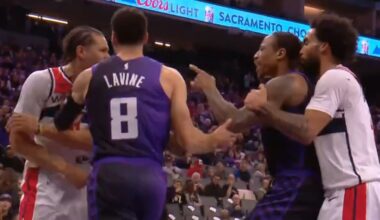 DeMar DeRozan gets heated with Kyshawn George and have to be separated