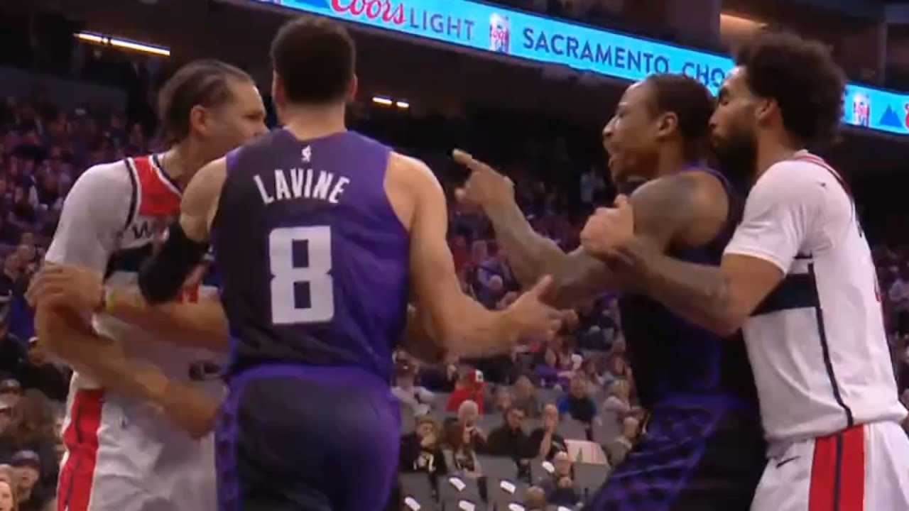 DeMar DeRozan gets heated with Kyshawn George and have to be separated