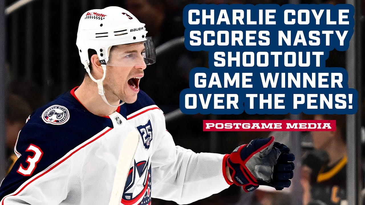 Charlie Coyle's NASTY Shootout Goal Lifts the CBJ to a 4-3 Win in Pittsburgh! | Postgame Media