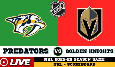 🔴LIVE : Nashville Predators Vs Vegas Golden Knights | NHL 2026 | NHL Live SCOREBOARD