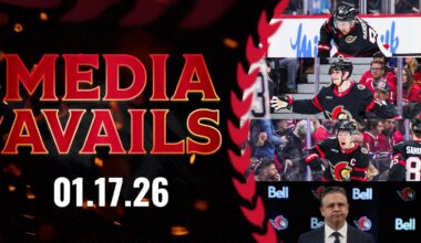 Brady Tkachuk, Tim Stützle, Jake Sanderson, Travis Green Postgame Media vs MTL