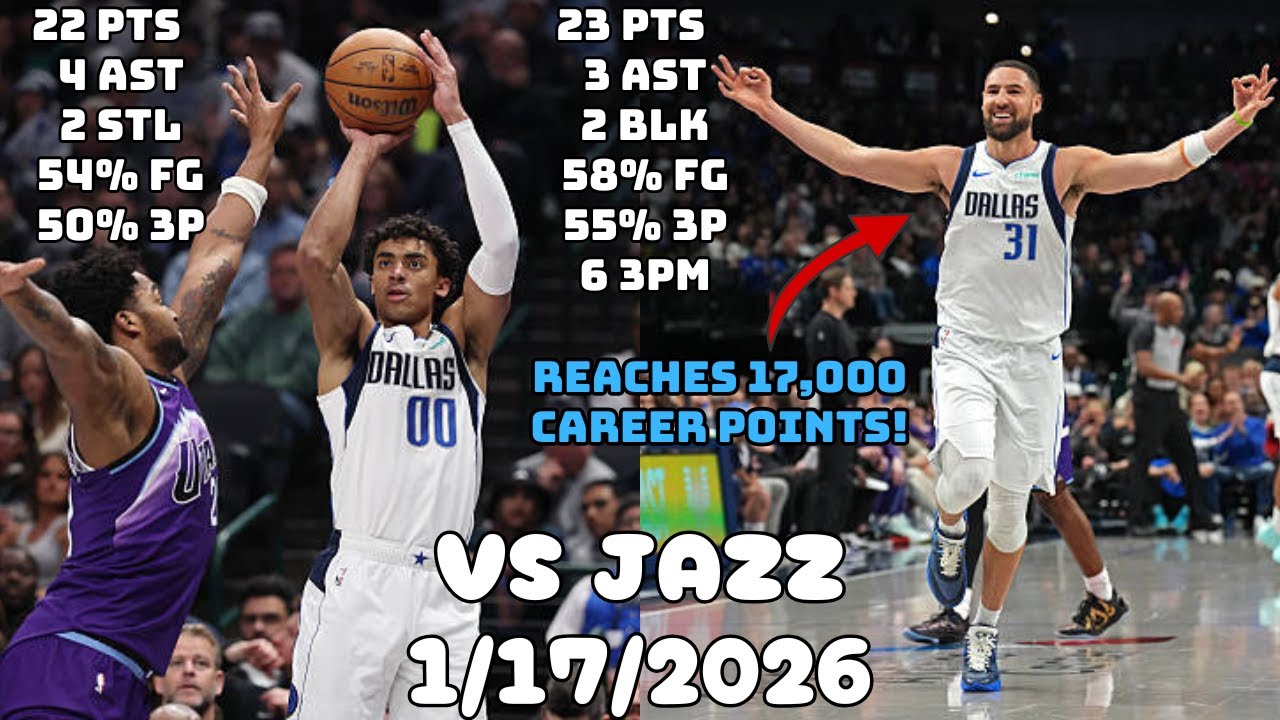 Klay Thompson Scores 23 in the 1st Half | Dallas Mavericks Team Highlights vs Jazz (1/17/2026)