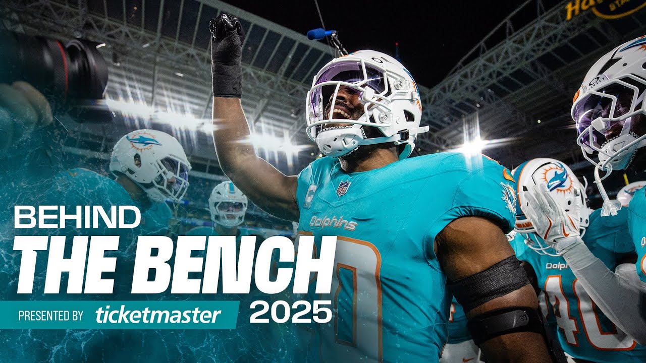 Behind the bench with the Miami Dolphins