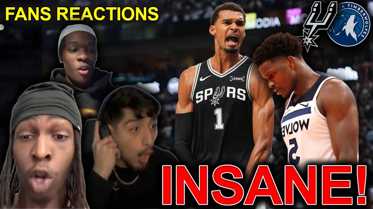 NBA fans reaction to the Spurs beating the Timberwolves | Wembanyama vs Anthony Edwards