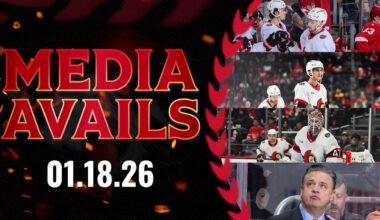 James Reimer, Drake Batherson, Dylan Cozens, Travis Green Postgame Media vs DET