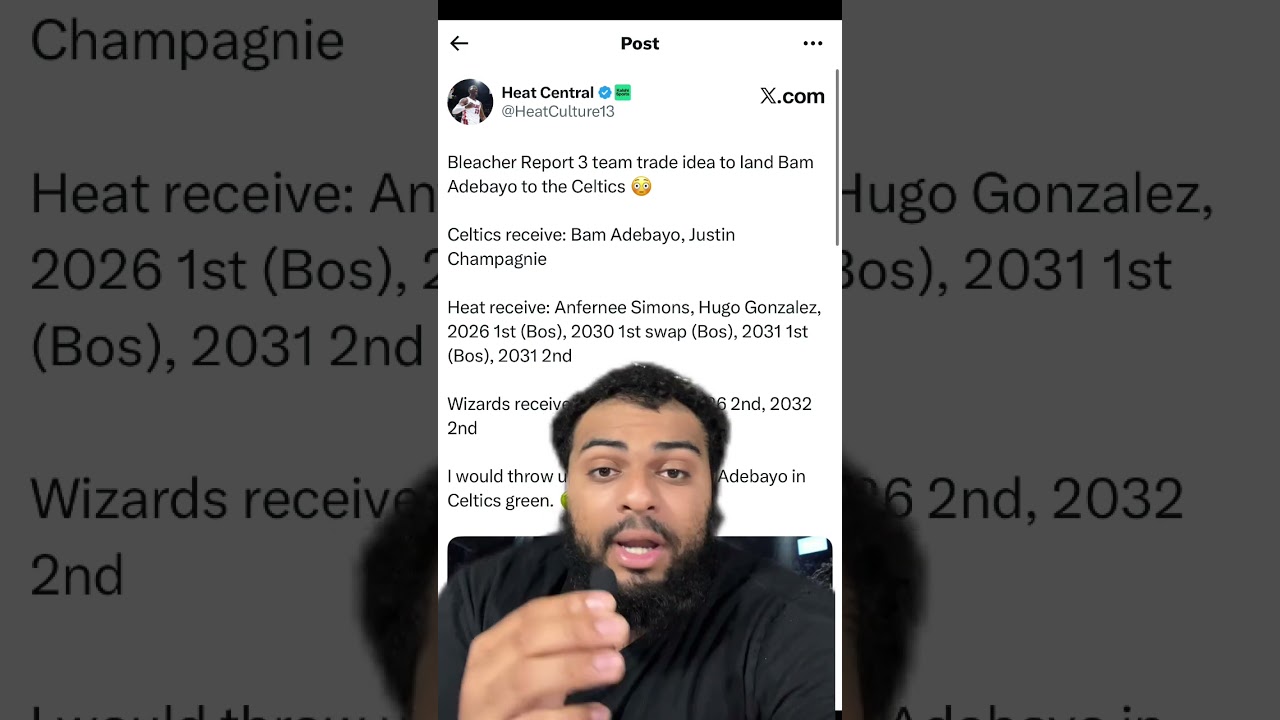 3 team trade idea to land bam Adebayo on the Boston Celtics….