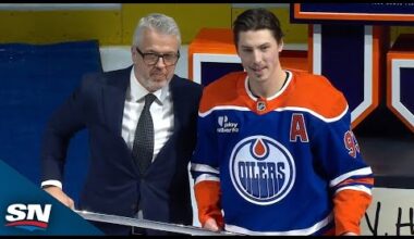Ryan Nugent-Hopkins Receives Silver Stick To Commemorate 1,000 Games With Oilers