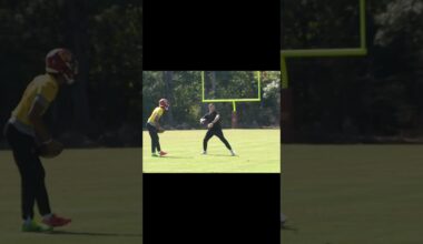 🐷 New OC David Blough + Jayden Daniels “PIG” tradition during practice #Washington #Commanders