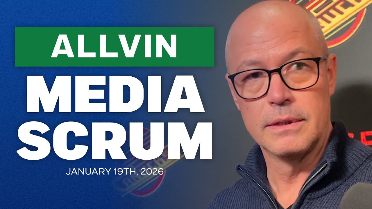 Canucks’ Patrik Allvin speaks with media after trading Kiefer Sherwood