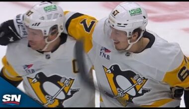 Penguins' Sidney Crosby Delivers Nasty Backhand Feed To Set Up Rickard Rakell's Short-Angle Goal