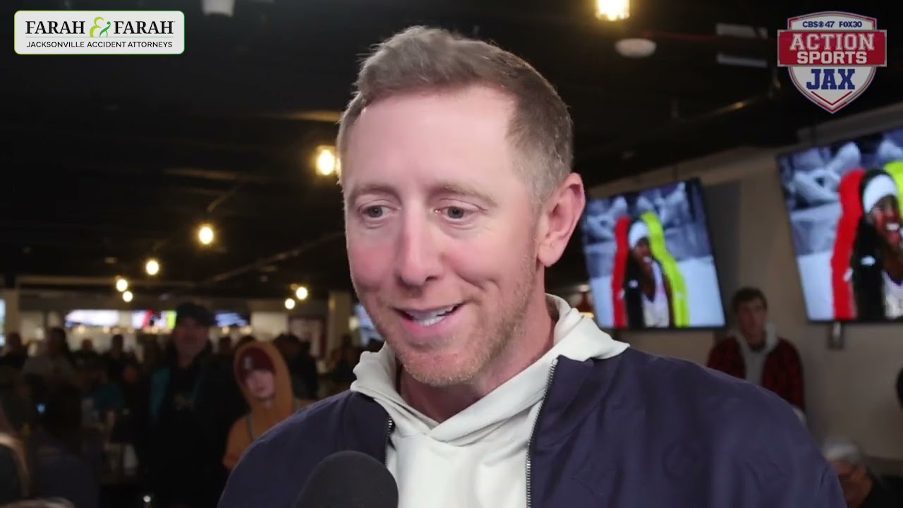 Brent Martineau with Liam Coen after Jaguars All Access