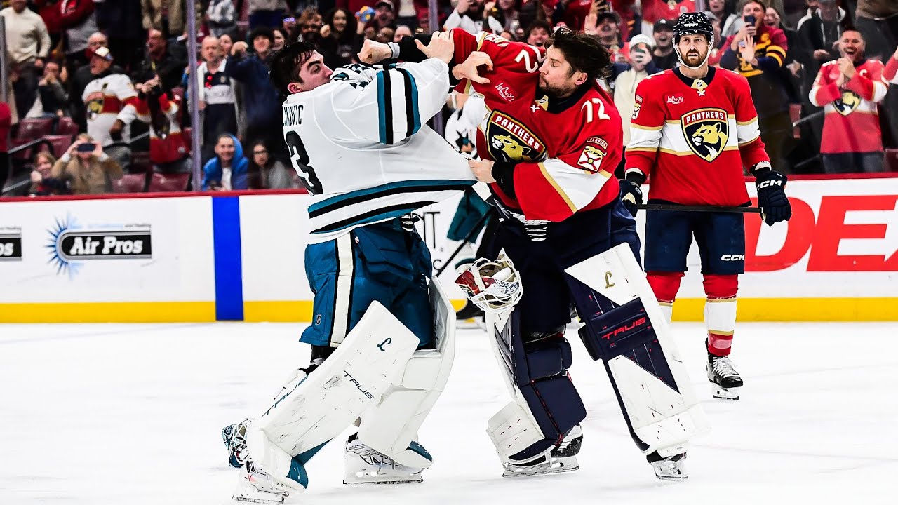 GOALIE FIGHT! | Bobrovsky Squares Up with Nedeljkovic | 1.19.26