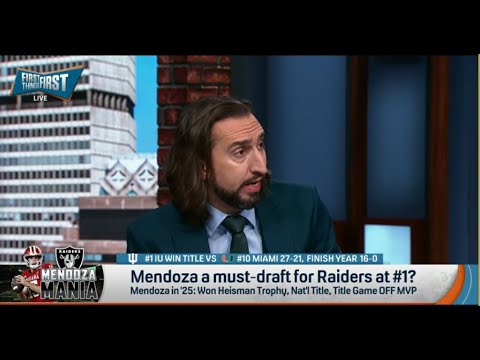 FIRST THINGS FIRST | Nick Wright CONFIDENT Las Vegas Raiders MUST DRAFT Mendoza | NFL
